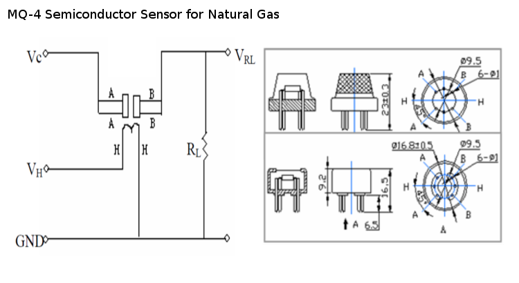 MQ-4 Semiconductor Sensor for Natural Gas 