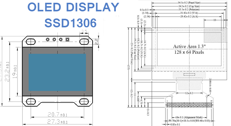 SSD1306 128 x 64 Dot Matrix OLED/PLED Segment/Common Driver with Controller